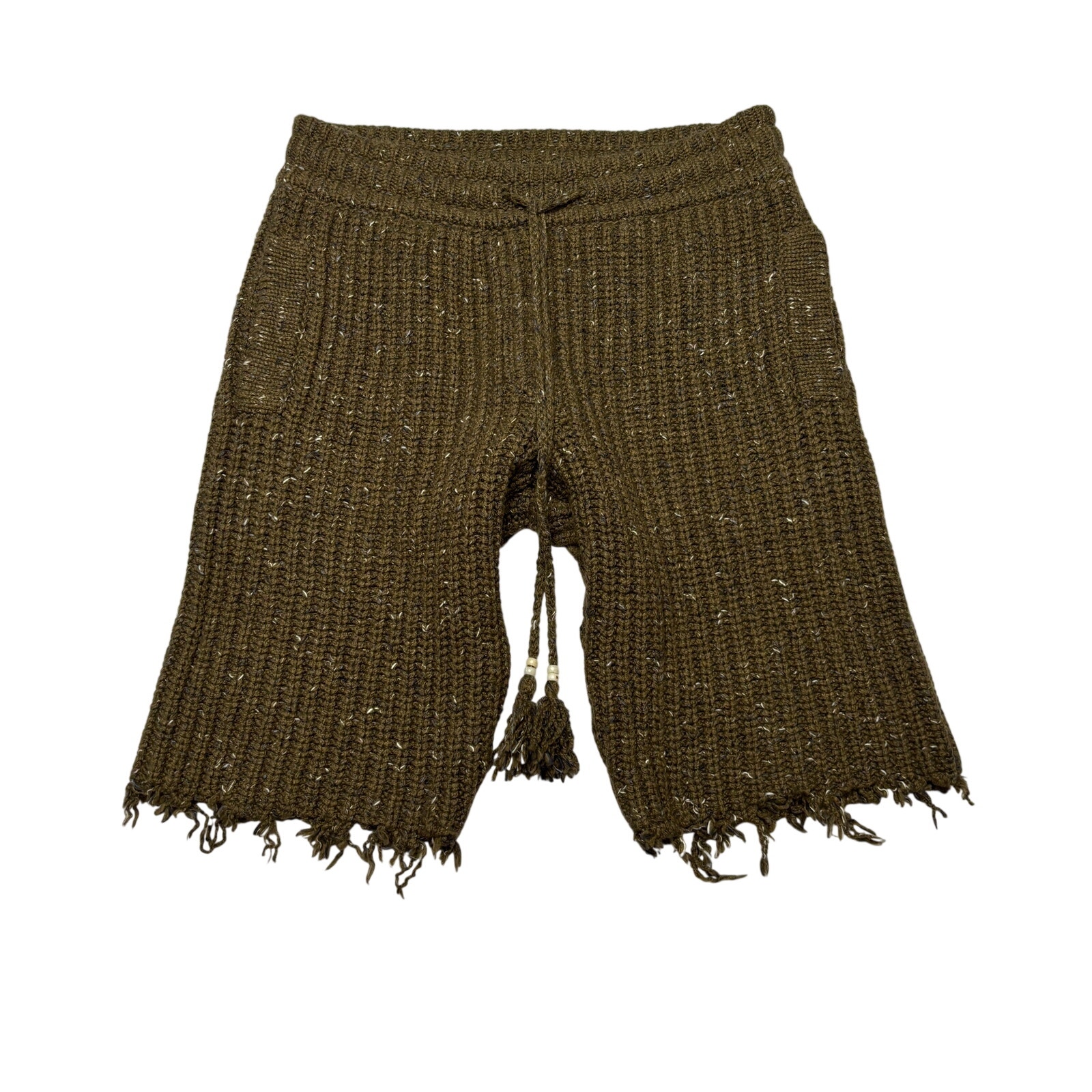 Alanui Paso Del Icalma Destroyed Knit Shorts Medium Wool Cashmere